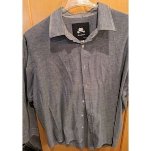 Winston Mens Long Sleeve‎ Button Up Shirt Grey Sz 2XL